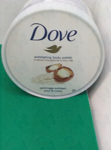 Dove Exfoliating body polish crushed macadamia & rice milk 10.5 oz