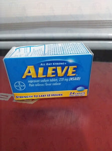 ALEVE  Pain Reliver/fever reducer 220mg 24 caplets