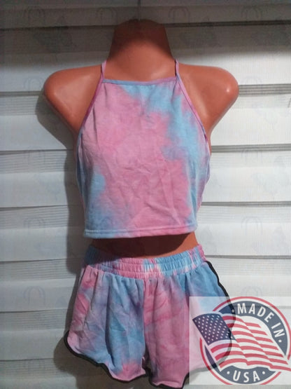 Zenaida Mart Women spagetti Tank Top and shorts set