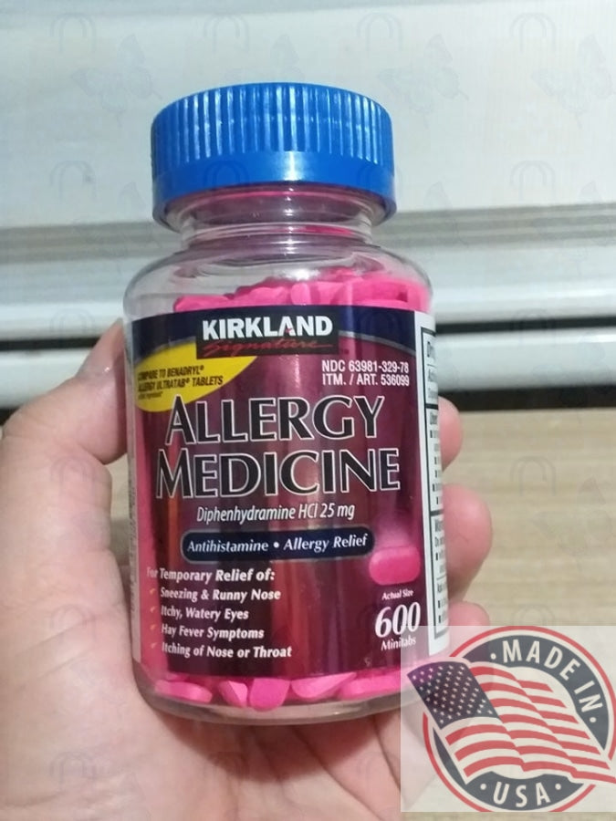 Kirkland Allergy Medicine Diphenhydramine HCI 25mg  600 minitabs