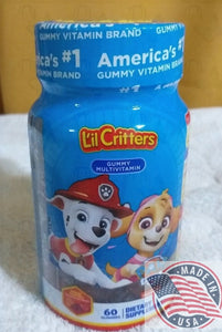 Li'l Critters  Paw patrol Gummy Multivitamin America's #1 gummy vitamin 60 count