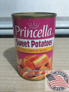 Princella Sweet Potatoes cut Yams in syrup all natural 15 oz(425g)