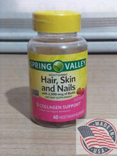 Load image into Gallery viewer, Spring Valley Hair,skin and nails with 2500mcgof biotin collagen supports 60 gummies
