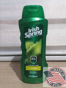 Irish Spring Aloe bodywash 24hr fresh paraben free 18 oz(532ml)