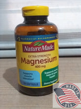 Load image into Gallery viewer, Naturemade  extra strength Magnesium 400mg 180 softgel
