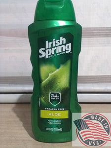 Irish Spring Aloe bodywash 24hr fresh paraben free 18 oz(532ml)