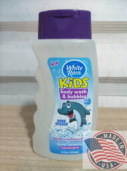 White Rain Kids Body wash & Bubbles Pure Splash for sensitive skin 12 oz(354ml)U.S.A
