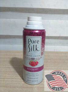 Pure Silk  Shave Cream Raspberry mist aloe infusion moisturizers skin 5 oz (142g) U.S.A