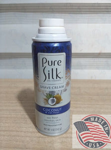 Pure Silk Shave Cream CoCOnut & oat flour soothes skin 5 oz(142g)