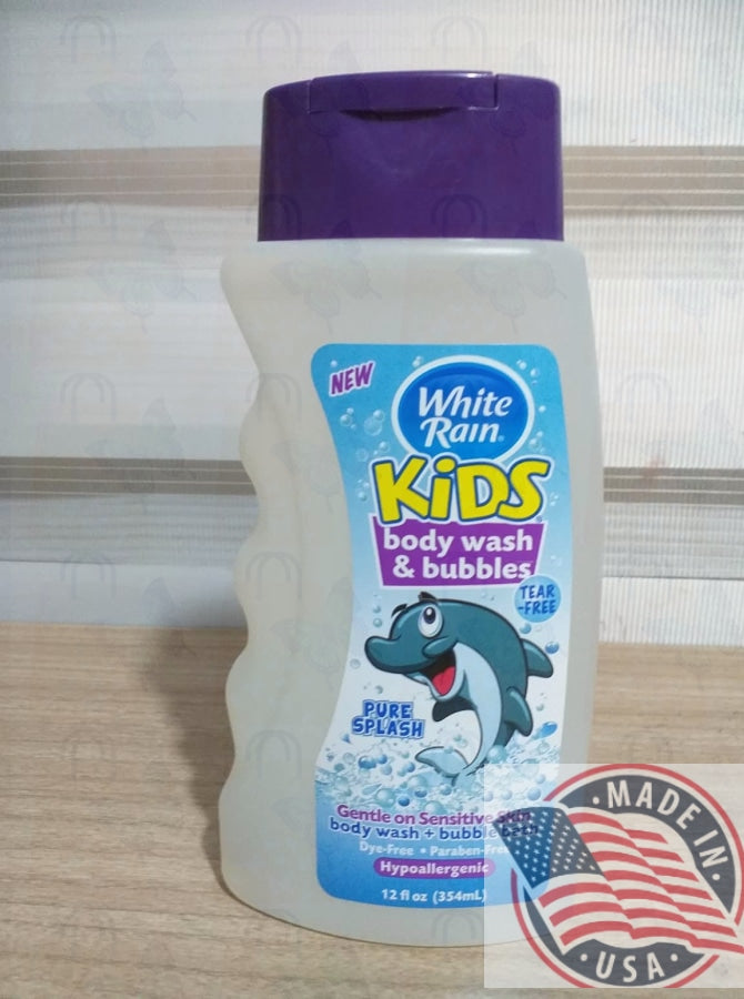 White Rain Kids Body wash & Bubbles Pure Splash for sensitive skin 12 oz(354ml)U.S.A