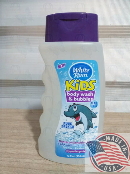 White Rain Kids Body wash & Bubbles Pure Splash for sensitive skin 12 oz(354ml)U.S.A