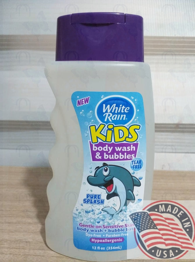 White Rain Kids Body wash & Bubbles Pure Splash for sensitive skin 12 oz(354ml)U.S.A