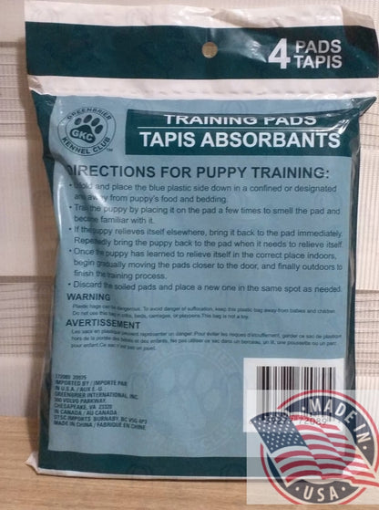 Training Pads  for dog/cat Tapis Absorbants 4 pads 22in x22in(56cmx56cm)