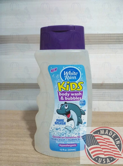 White Rain Kids Body wash & Bubbles Pure Splash for sensitive skin 12 oz(354ml)U.S.A