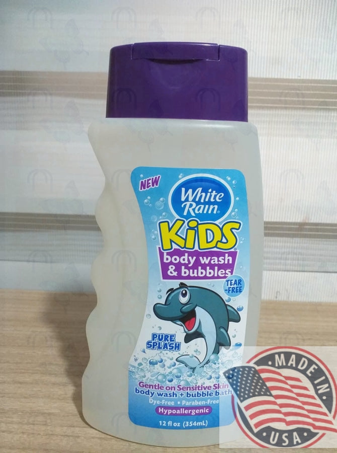 White Rain Kids Body wash & Bubbles Pure Splash for sensitive skin 12 oz(354ml)U.S.A