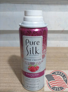 Pure Silk  Shave Cream Raspberry mist aloe infusion moisturizers skin 5 oz (142g) U.S.A