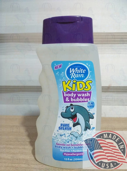 White Rain Kids Body wash & Bubbles Pure Splash for sensitive skin 12 oz(354ml)U.S.A