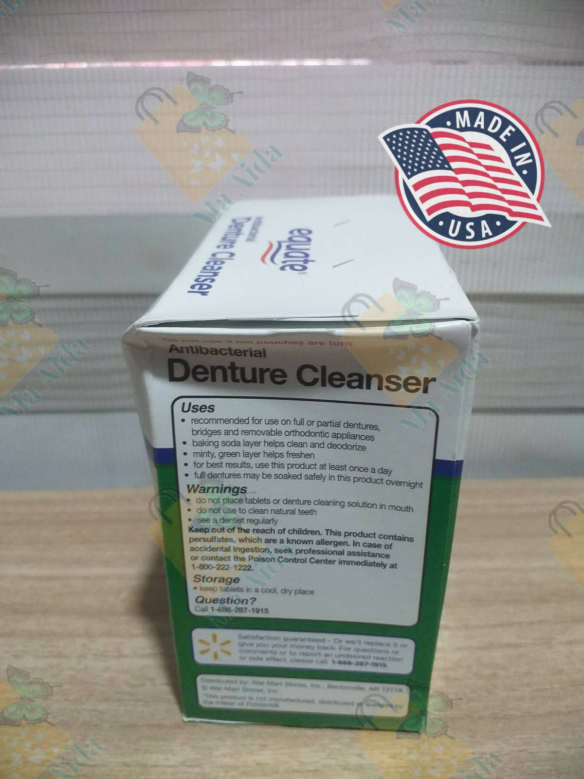 EQUATE Denture Cleanser Antibacterial mint fresh 40 tablets