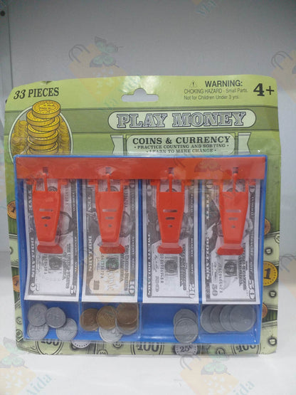 Play Money coins & currency Toy 33 pieces for kids age 4+