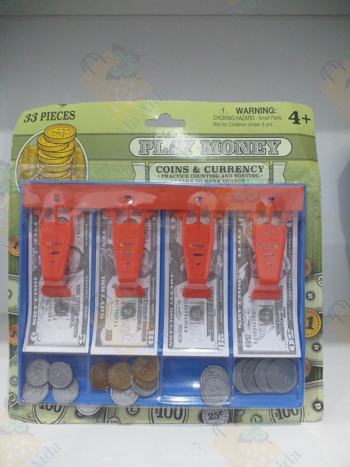 Play Money coins & currency Toy 33 pieces for kids age 4+