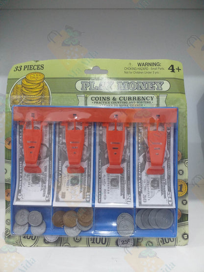 Play Money coins & currency Toy 33 pieces for kids age 4+