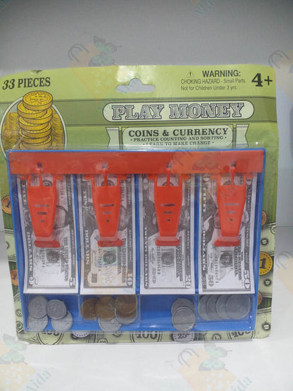 Play Money coins & currency Toy 33 pieces for kids age 4+