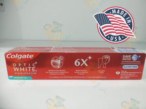 Colgate Optic White Teeth Whitening Toothpaste, Stain Fighter, Fresh Mint Gele (2 oz)56.6g