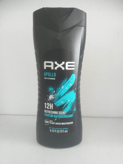 Axe Body Wash Apollo Sage & Cedarwood Refreshing scent 16 oz (473ml)
