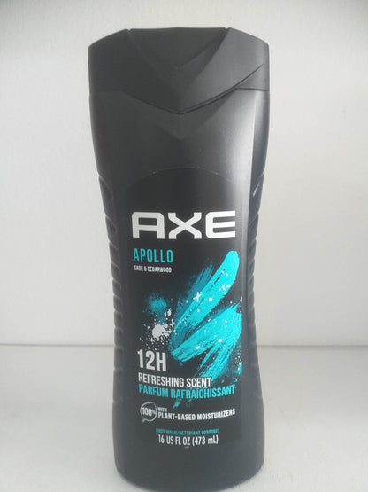 Axe Body Wash Apollo Sage & Cedarwood Refreshing scent 16 oz (473ml)