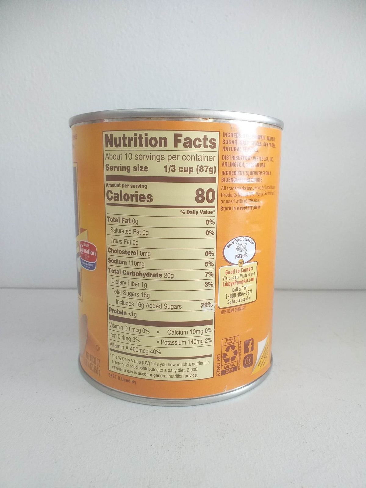 Libby's Pumpkin Pie Mix Gluten Free Low in Fat 30 oz (850g)