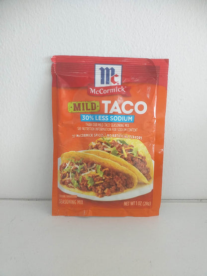 McCormick Mild Taco 30% Less Sodium 1 oz (28g)