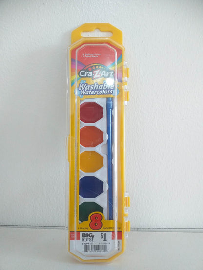 Cra-Z-Art Washable Watercolor Paints with Brush, Multicolor Set