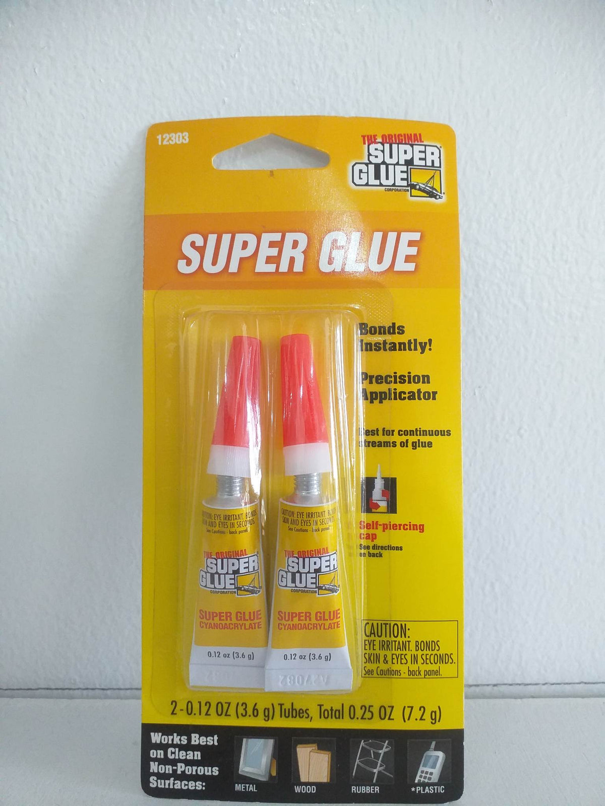The Original Super Glue Instant Super Glue 2 tubes,0.25 oz(7.2g)
