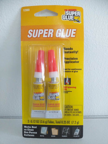 The Original Super Glue Instant Super Glue 2 tubes,0.25 oz(7.2g)