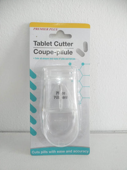 PREMIER PLUS Tablet Cutter, Pill Cutter Splitter Half Storage Box Medicine Tablet