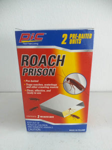 2-pack PIC Roach Prison Glue TrapS Clean and Effective Insect Traps