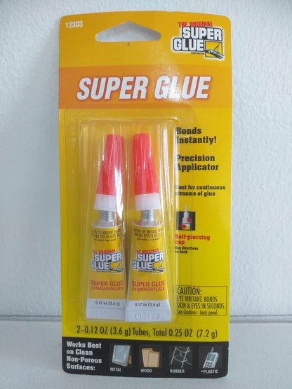 The Original Super Glue Instant Super Glue 2 tubes,0.25 oz(7.2g)