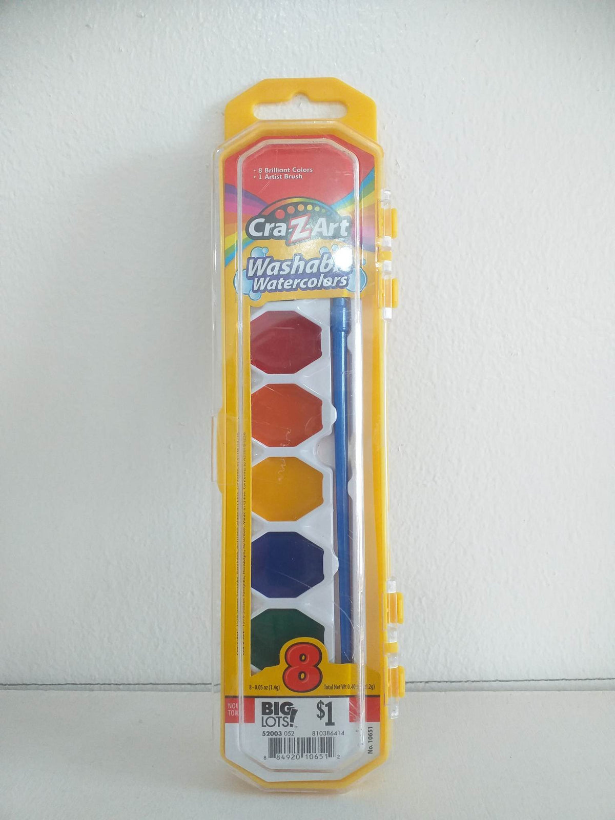 Cra-Z-Art Washable Watercolor Paints with Brush, Multicolor Set