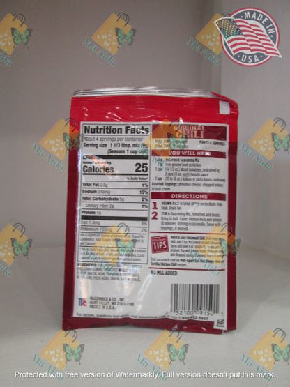 McCormick Original Chili Seasoning Mix, 1.25 oz(35g)