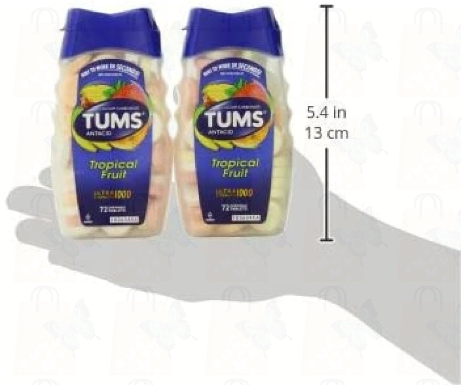 Tums Ultra, Assorted Tropical Fruit, 72 Count
