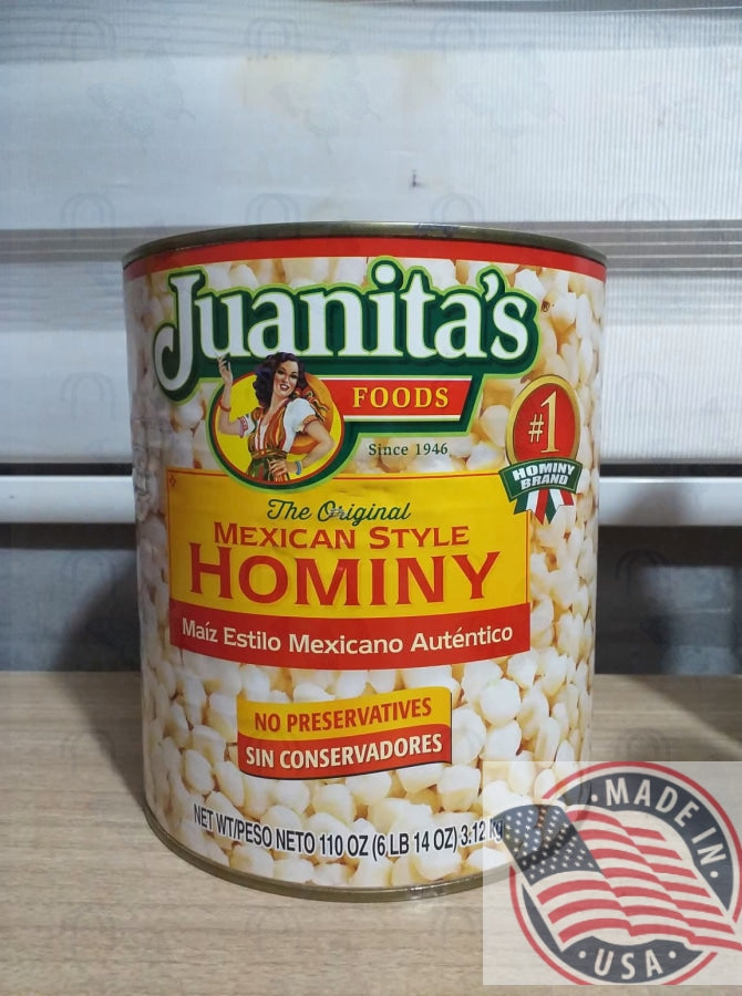 Juanita's Mexican Style Hominy, 110 oz(3.12kg) imported from U.S.A