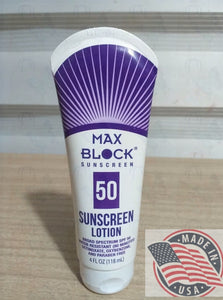 MAX Block Sunscreen 50 lotion paraben free (118ml) U.S.A