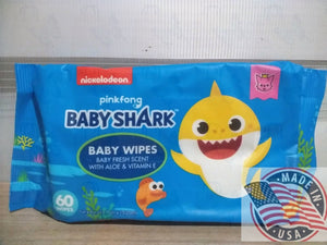 Nickelodeon Baby Shark Baby wipes fresh scent w/ Aloe & vit. E 60 wipes