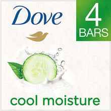 Load image into Gallery viewer, DOVE go fresh cool moisture beauty bar soap with cucumber&amp;green tea scent pack of 4 (425g)
