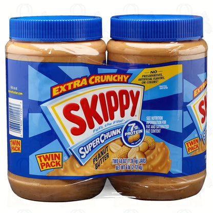 Skippy Chunky Peanut Butter-48 oz, 2ct