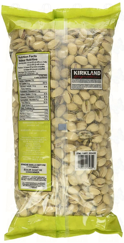 Kirkland Signature Dry Roasted & Salted In-Shell Pistachio, 48 Ounce U.S.A