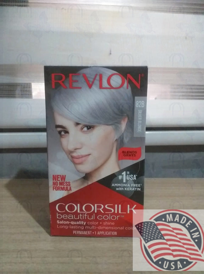 REVLON #82B Permanent hair color Silver Blonde ammmonia free with keratin(U.S.A)