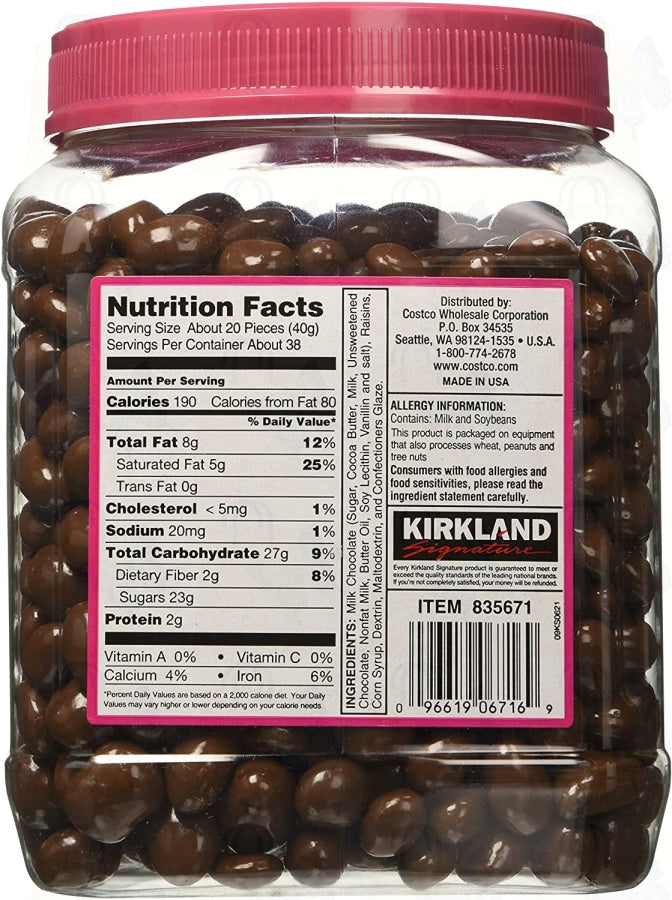 Kirkland Signature Milk Chocolate, Raisins, 1.5kg(3.4lb)