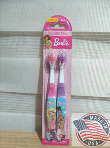 Brush Buddies Barbie soft 2 pack Toothbrush FOR 3+ KIDS girl (U.S.A)