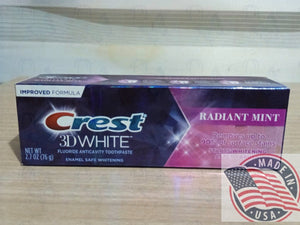 Crest 3D White Radiant Mint Teeth Whitening Toothpaste, (76g)